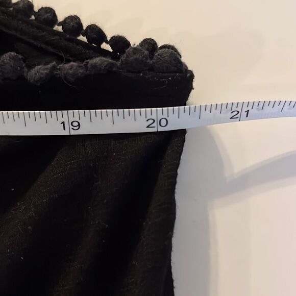 EYESHADOW black w/ floral design pom-pom trim camisole adjustable straps SZ XXL - Picture 9 of 10